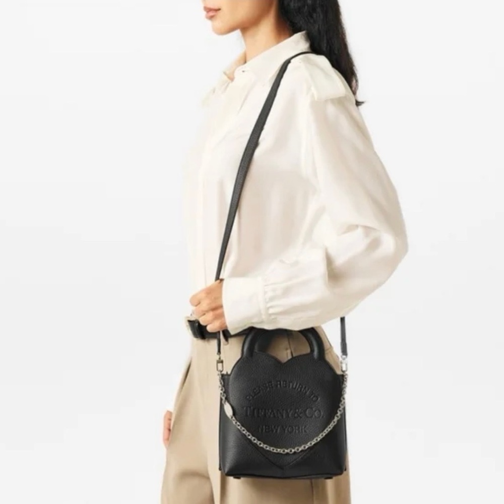Tiffany & Co. Black Heart-Shaped Crossbody Bag - Picture 2 of 7